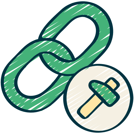 Illustration of a link chain with a security pin for digital security.